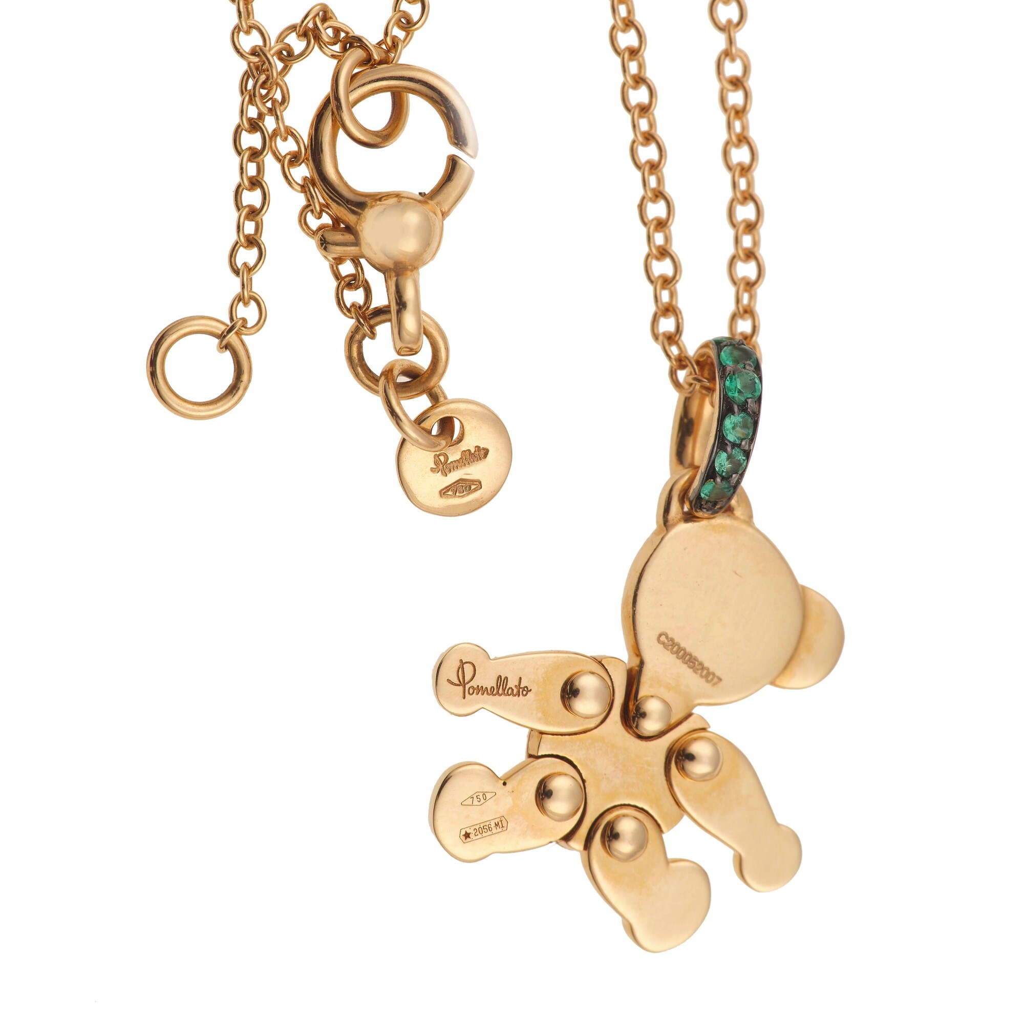 Pomellato. Girocollo con pendente "Orsetto" con piccoli smeraldi