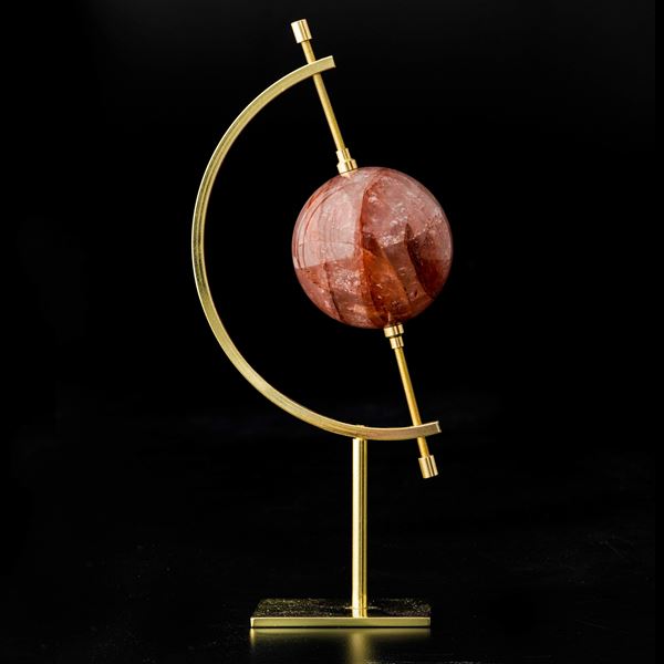 Sfera di raro quarzo di fuoco (quarzo ematoide)