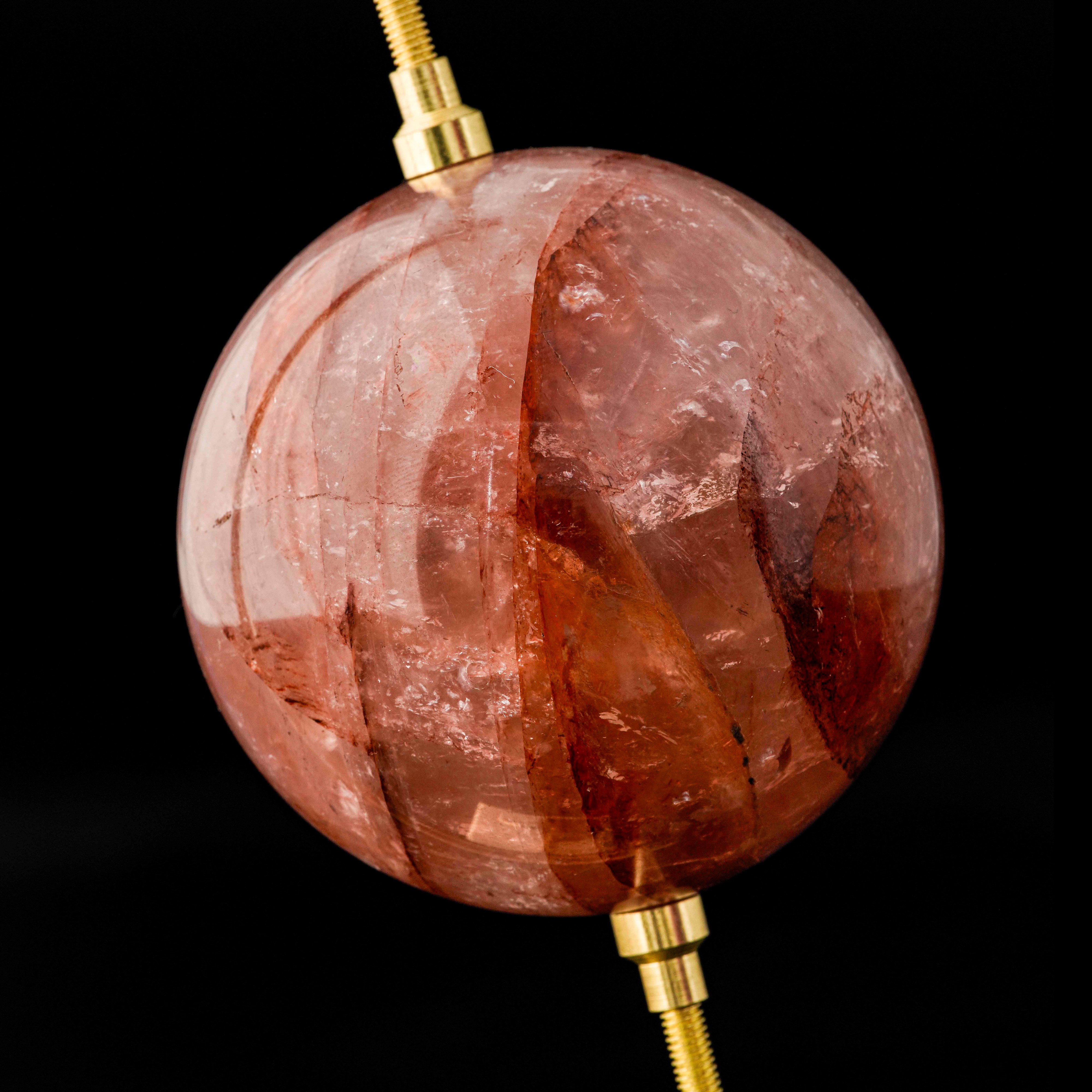 Sfera di raro quarzo di fuoco (quarzo ematoide)