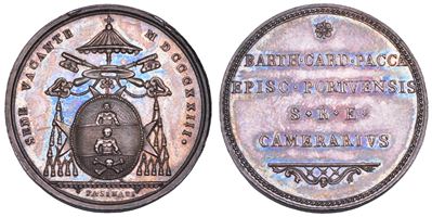 Cardinale Bartolomeo Pacca, Medaglia in argento del 1823