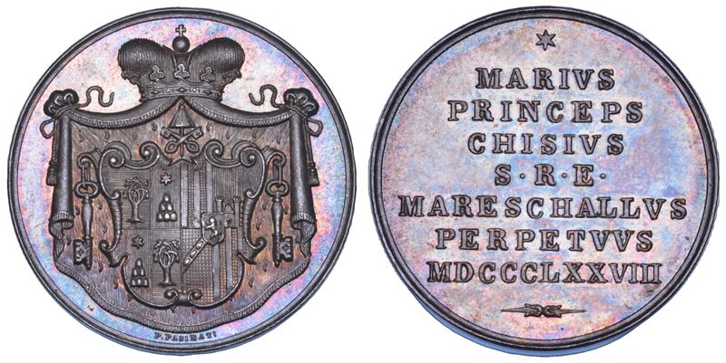 ROMA. SEDE VACANTE 1878. Medaglia in argento emessa dal Maresciallo del Conclave Principe Mario Chigi.  - Asta Numismatica - Cambi Casa d'Aste