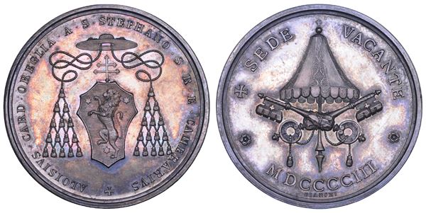 ROMA. SEDE VACANTE 1903. Medaglia in argento emessa dal Cardinale Camerlengo Luigi Oreglia di S. Stefano.