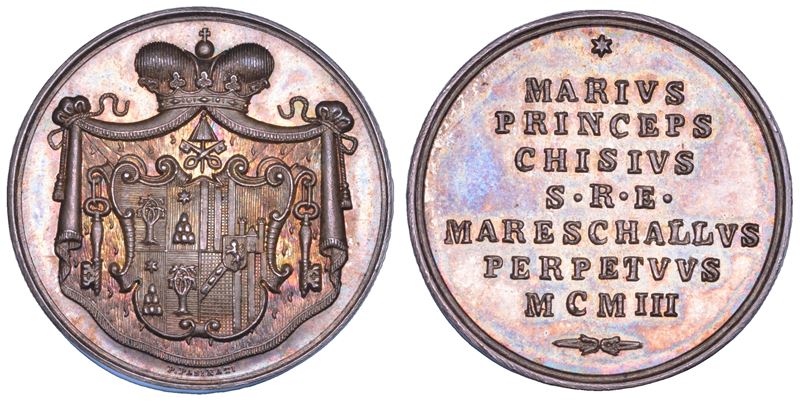 ROMA. SEDE VACANTE 1903. Medaglia in argento emessa dal Maresciallo del Conclave Principe Mario Chigi.  - Auction Numismatics - Cambi Casa d'Aste
