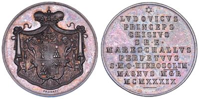 Vaticano, Medaglia in argento del Maresciallo del Conclave Principe Ludovico Chigi, 1939