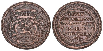 Livio Odescalchi, Medaglia in bronzo, Sede Vacante 1689