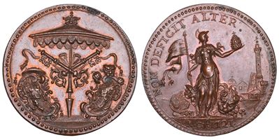 STATO PONTIFICIO, Medaglia in bronzo commemorativa della sede vacante del 1721, Bologna
