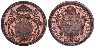 Albani, Medaglia in bronzo emessa durante la sede vacante del 1740