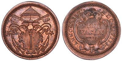 Girolamo Colonna, Medaglia in bronzo per la sede vacante dello Stato Pontificio del 1758