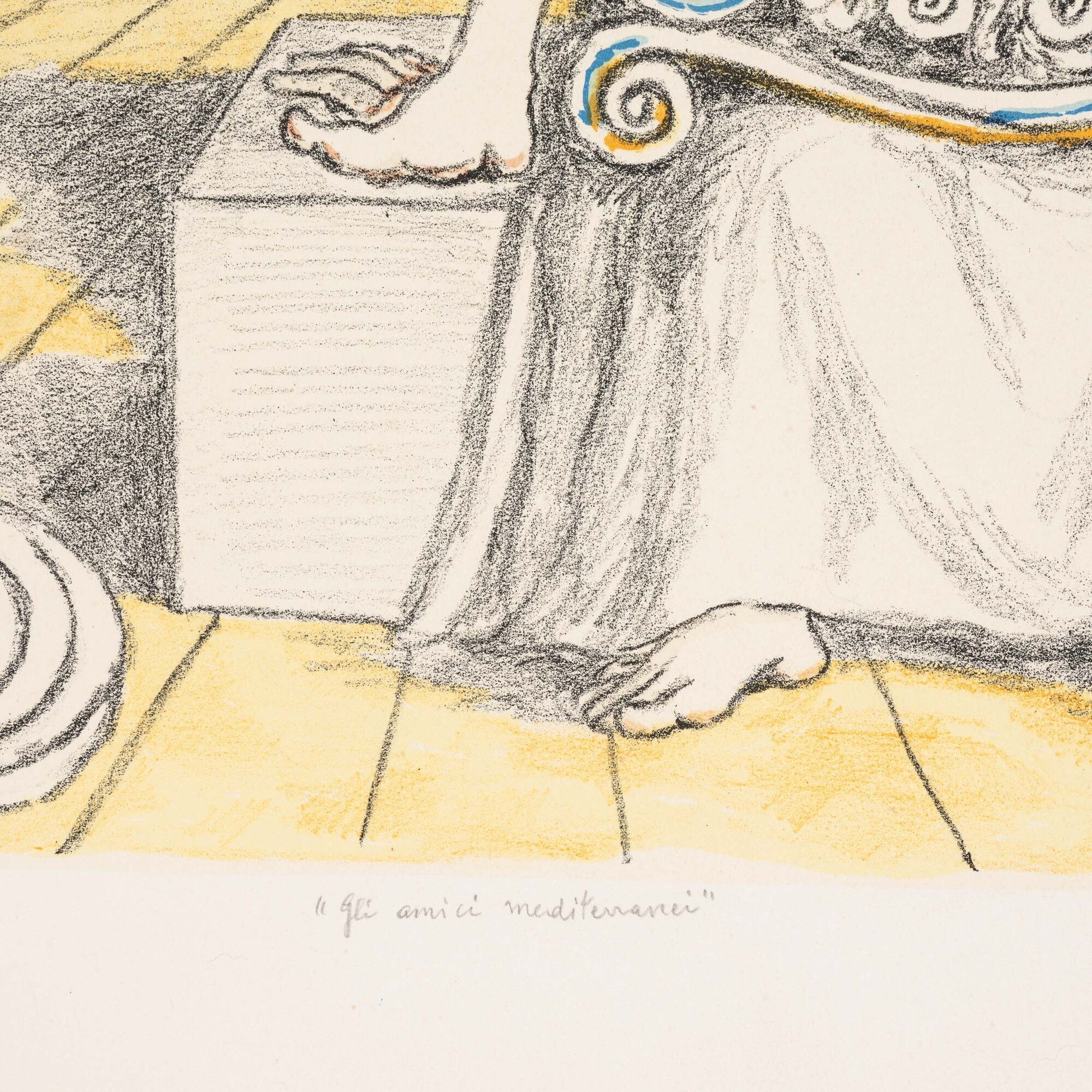 Giorgio De Chirico - Gli amici mediterranei, litografia