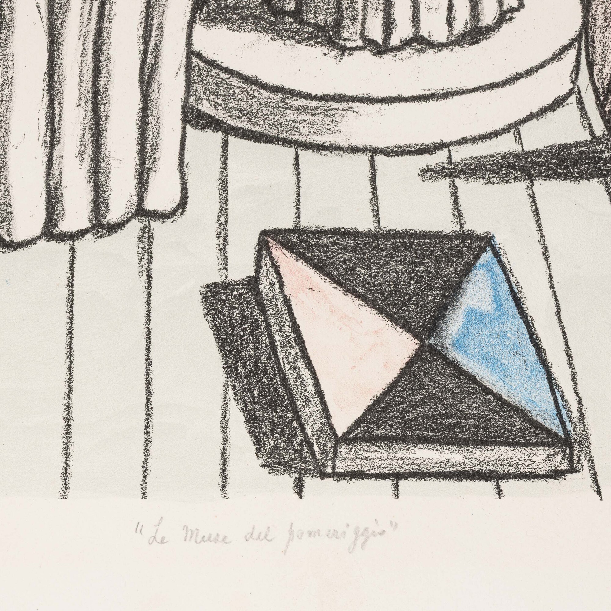 Giorgio De Chirico - Le muse del pomeriggio, litografia