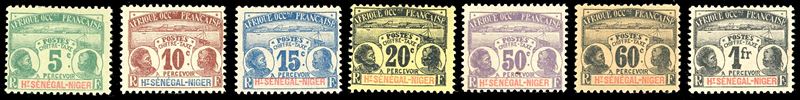 COLONIE FRANCESI-ALTO SENEGAL E NIGER SEGNATASSE 1906 - Serie compelta (Yv.1/7), nuovo, gomma originale, MH, perfetti.  - Asta Filatelia - Cambi Casa d'Aste