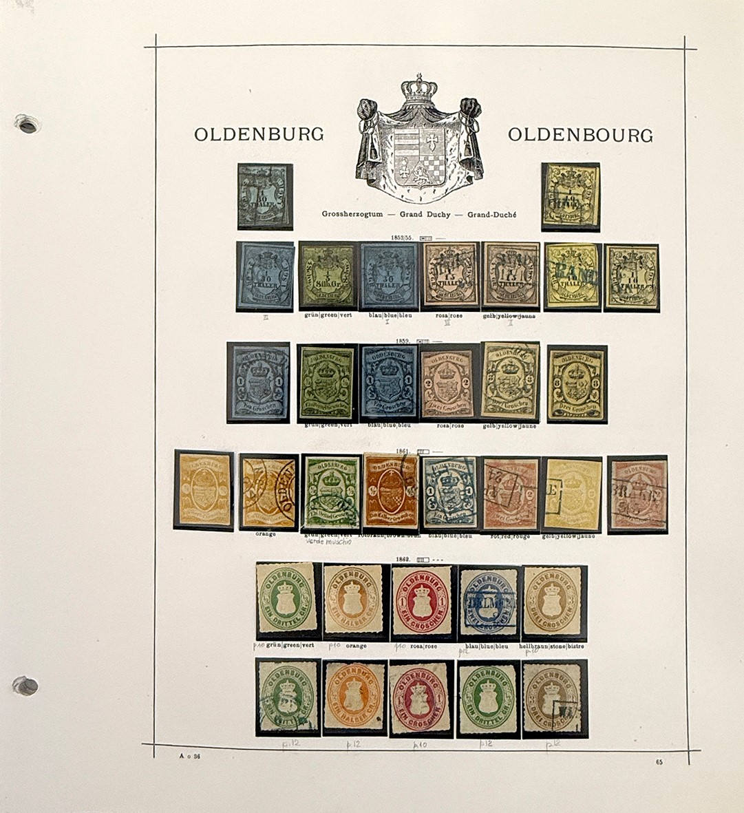 Collezione di francobolli tedeschi antichi, 1849-1912, nuovi e usati