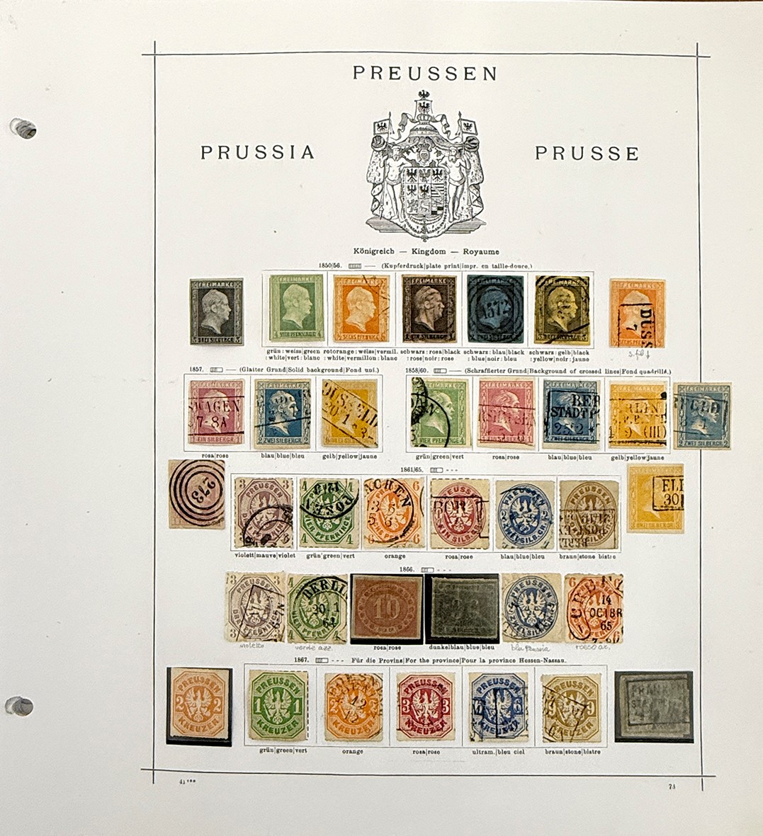 Collezione di francobolli tedeschi antichi, 1849-1912, nuovi e usati