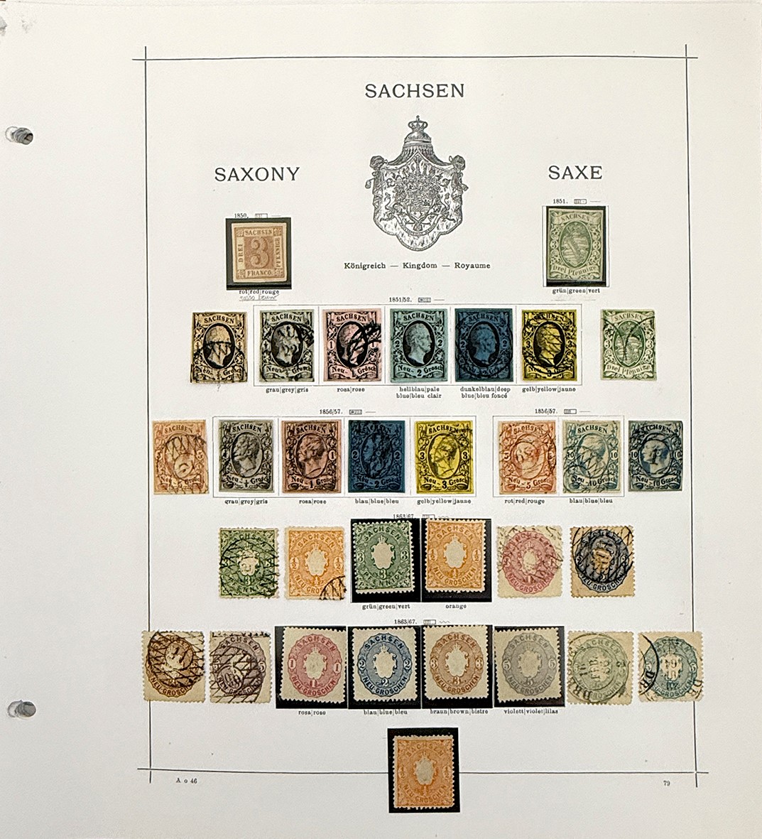 Collezione di francobolli tedeschi antichi, 1849-1912, nuovi e usati