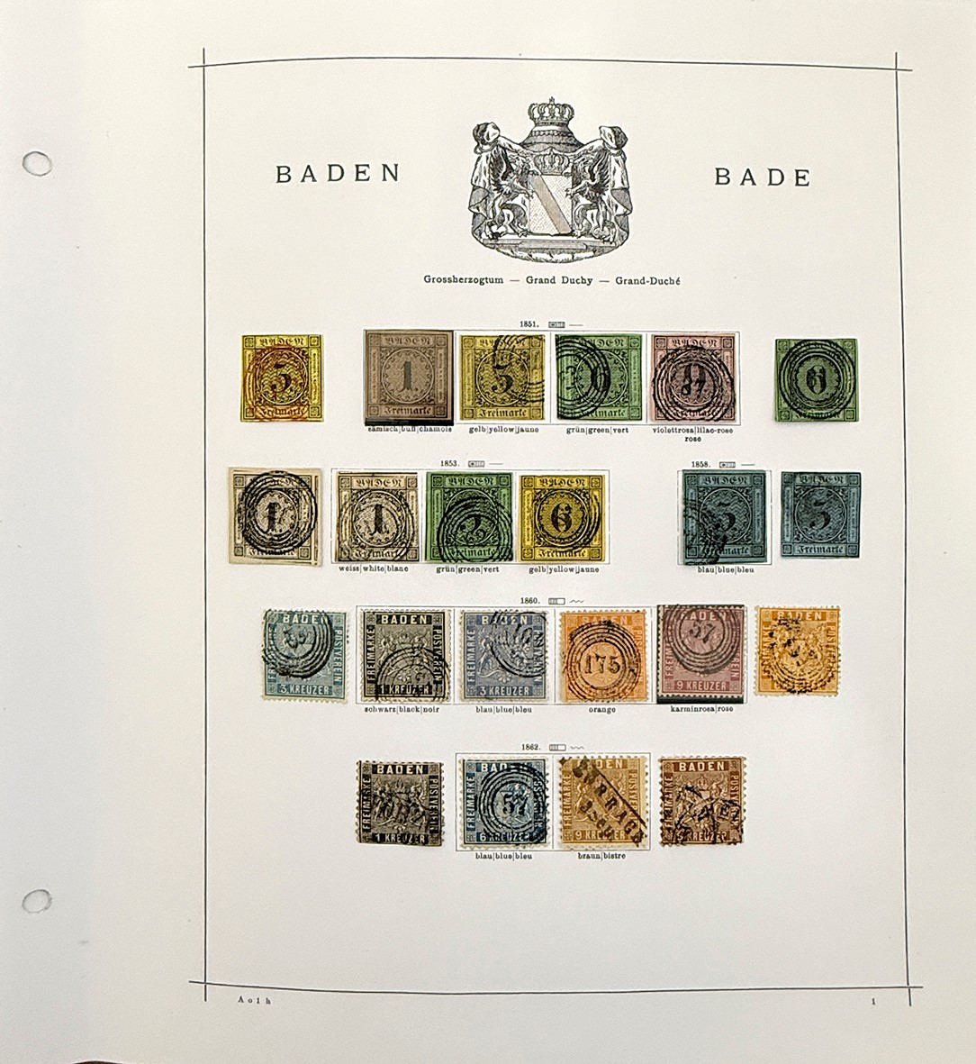 Collezione di francobolli tedeschi antichi, 1849-1912, nuovi e usati