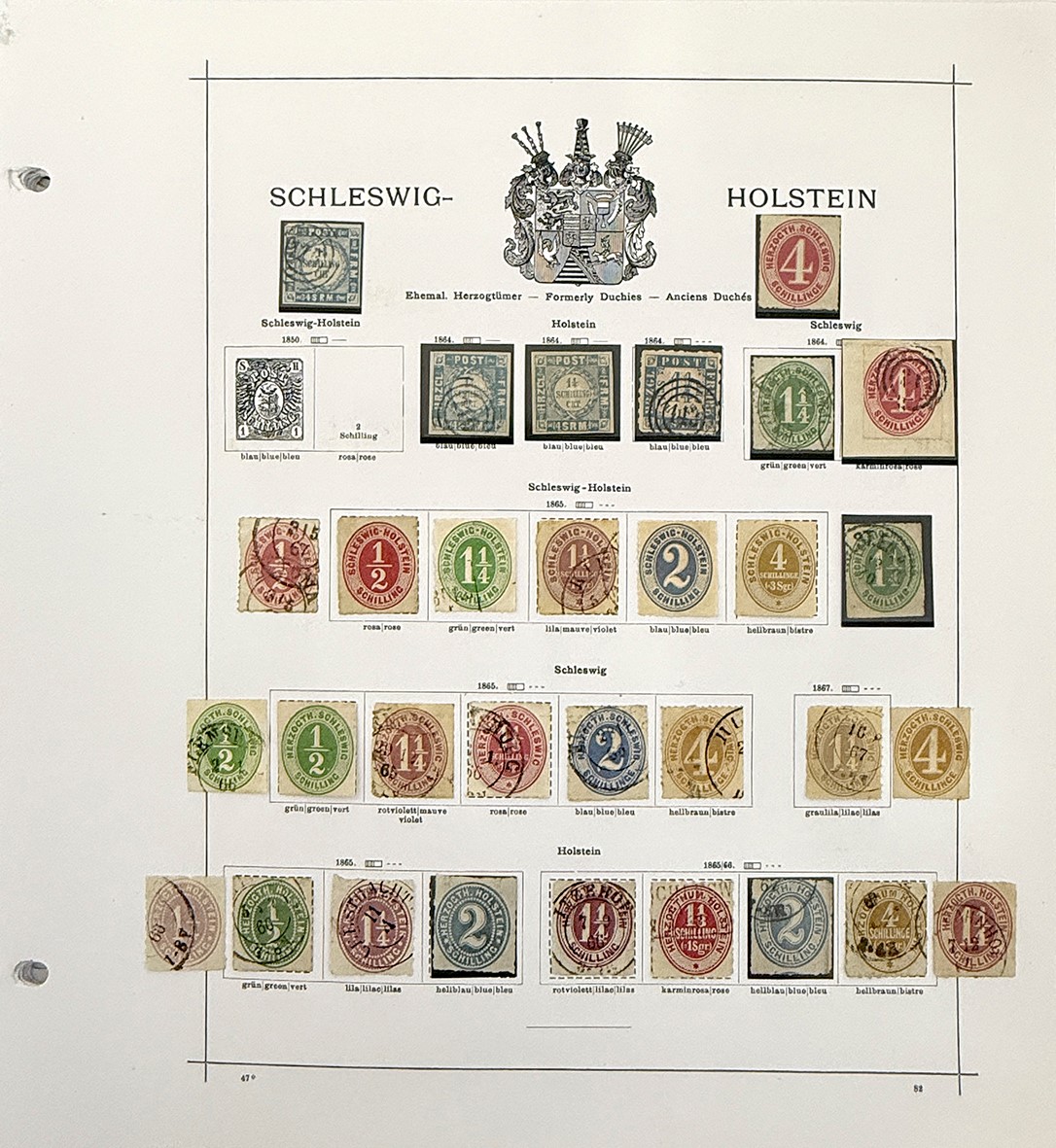 Collezione di francobolli tedeschi antichi, 1849-1912, nuovi e usati