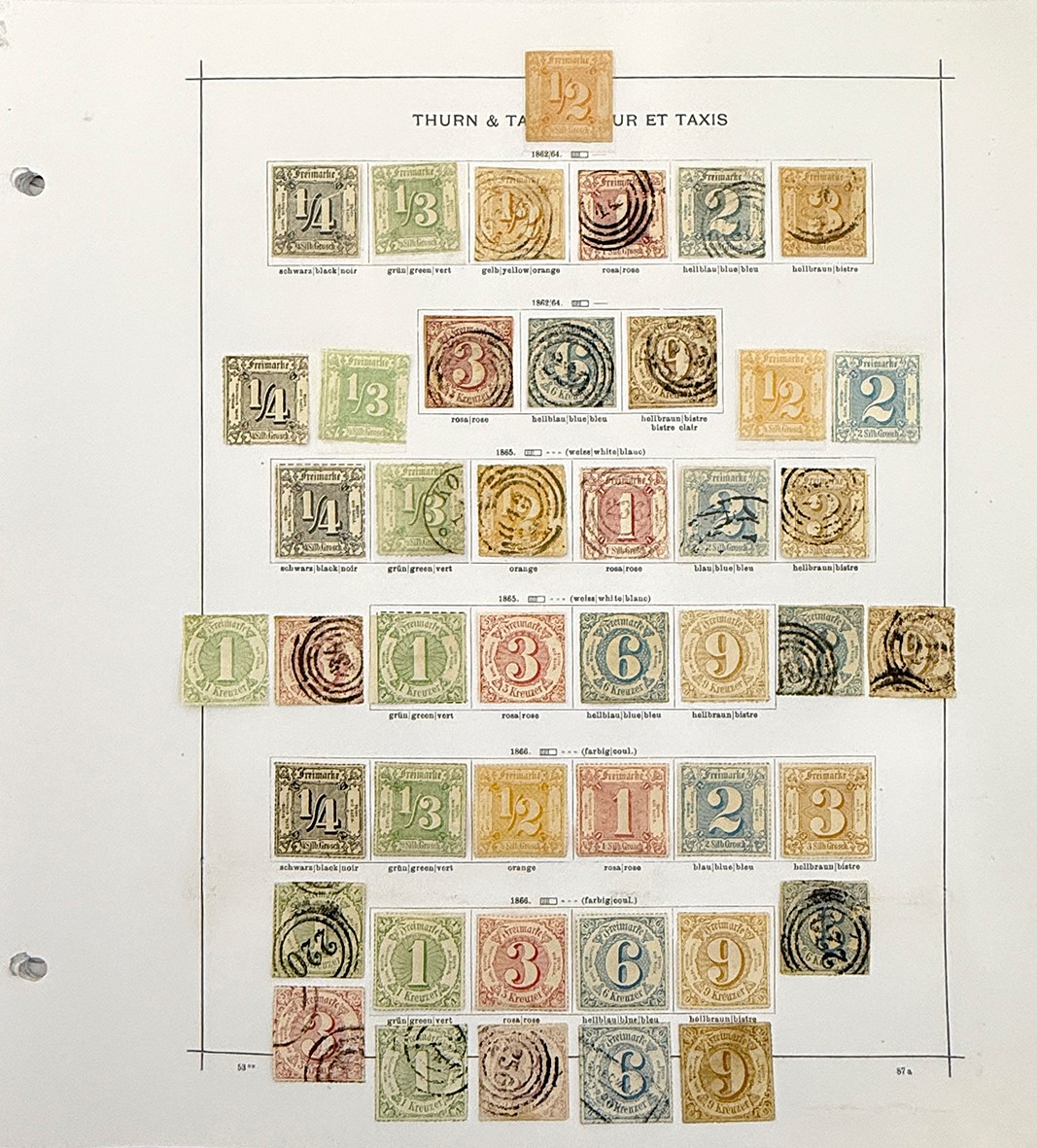 Collezione di francobolli tedeschi antichi, 1849-1912, nuovi e usati
