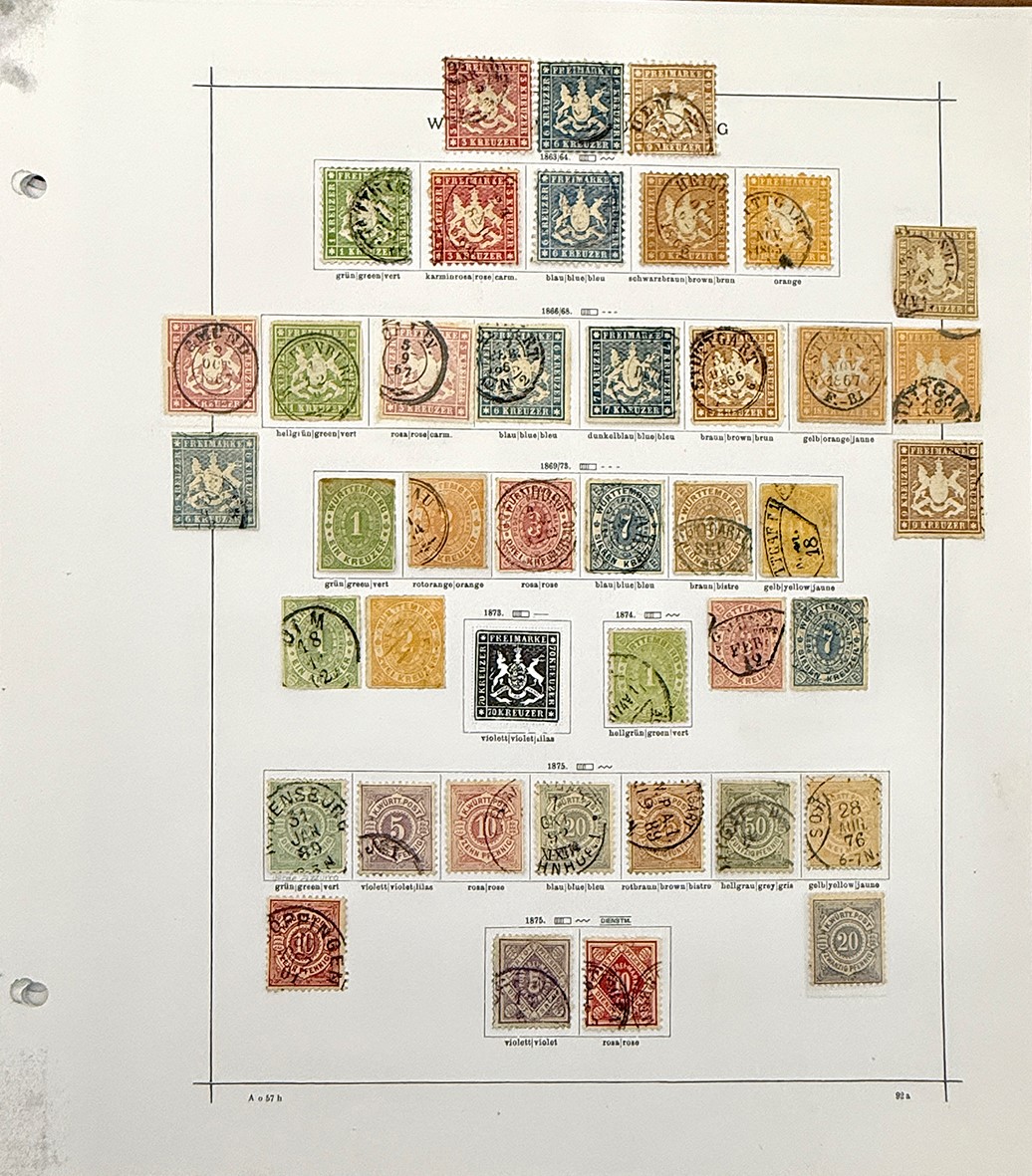 Collezione di francobolli tedeschi antichi, 1849-1912, nuovi e usati