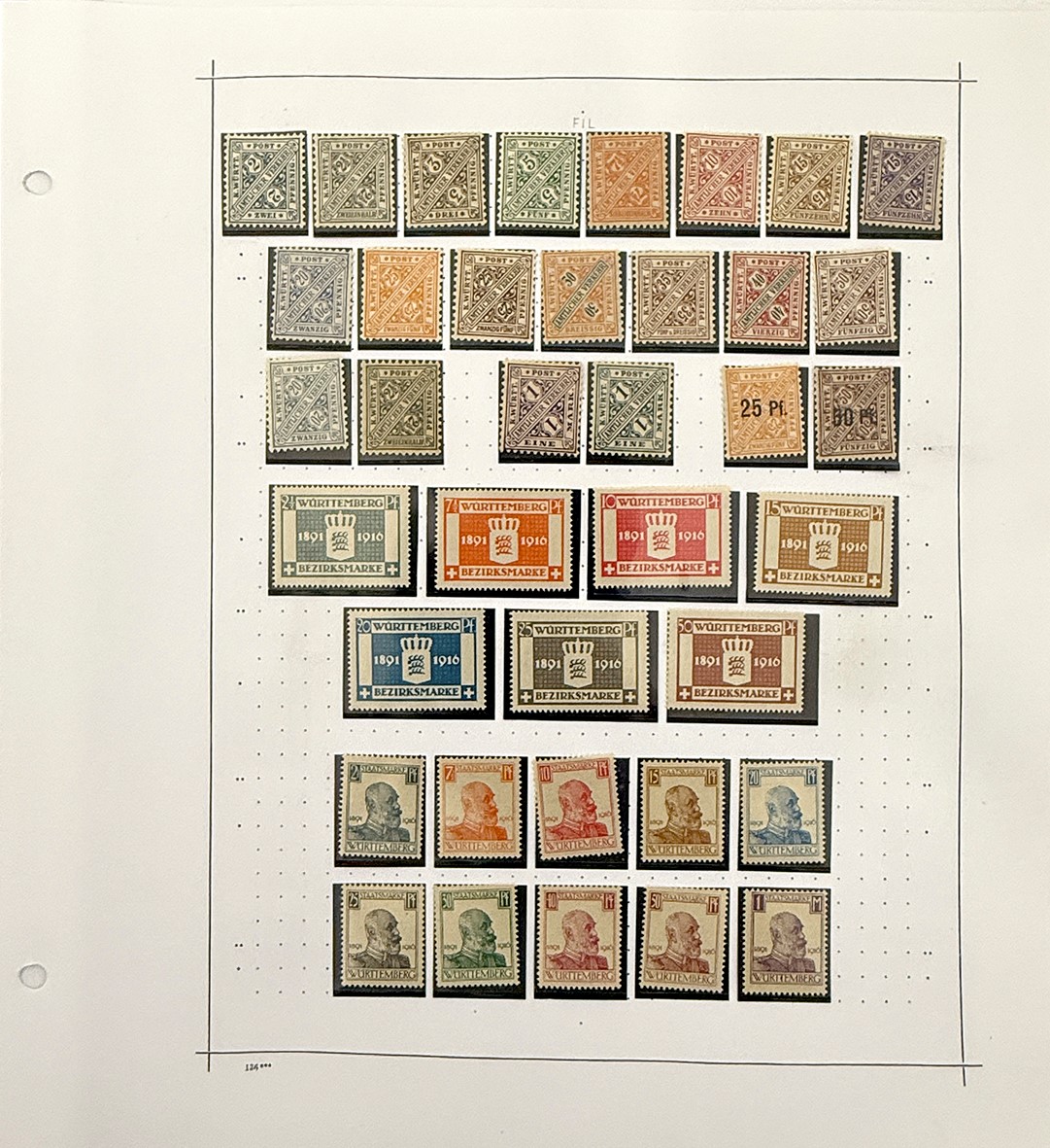Collezione di francobolli tedeschi antichi, 1849-1912, nuovi e usati