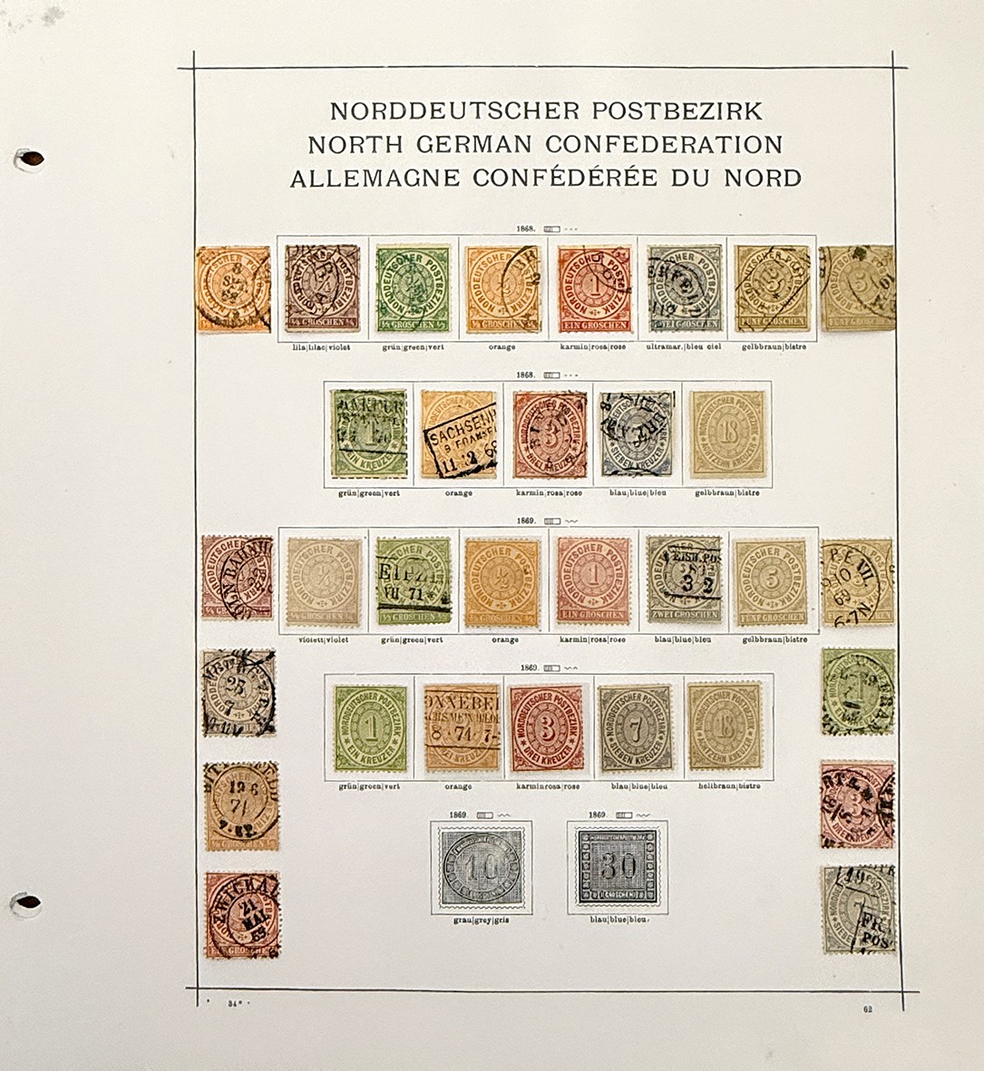 Collezione di francobolli tedeschi antichi, 1849-1912, nuovi e usati