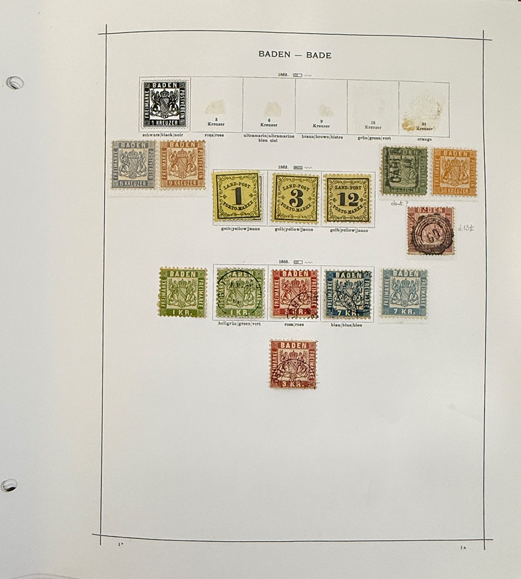 Collezione di francobolli tedeschi antichi, 1849-1912, nuovi e usati