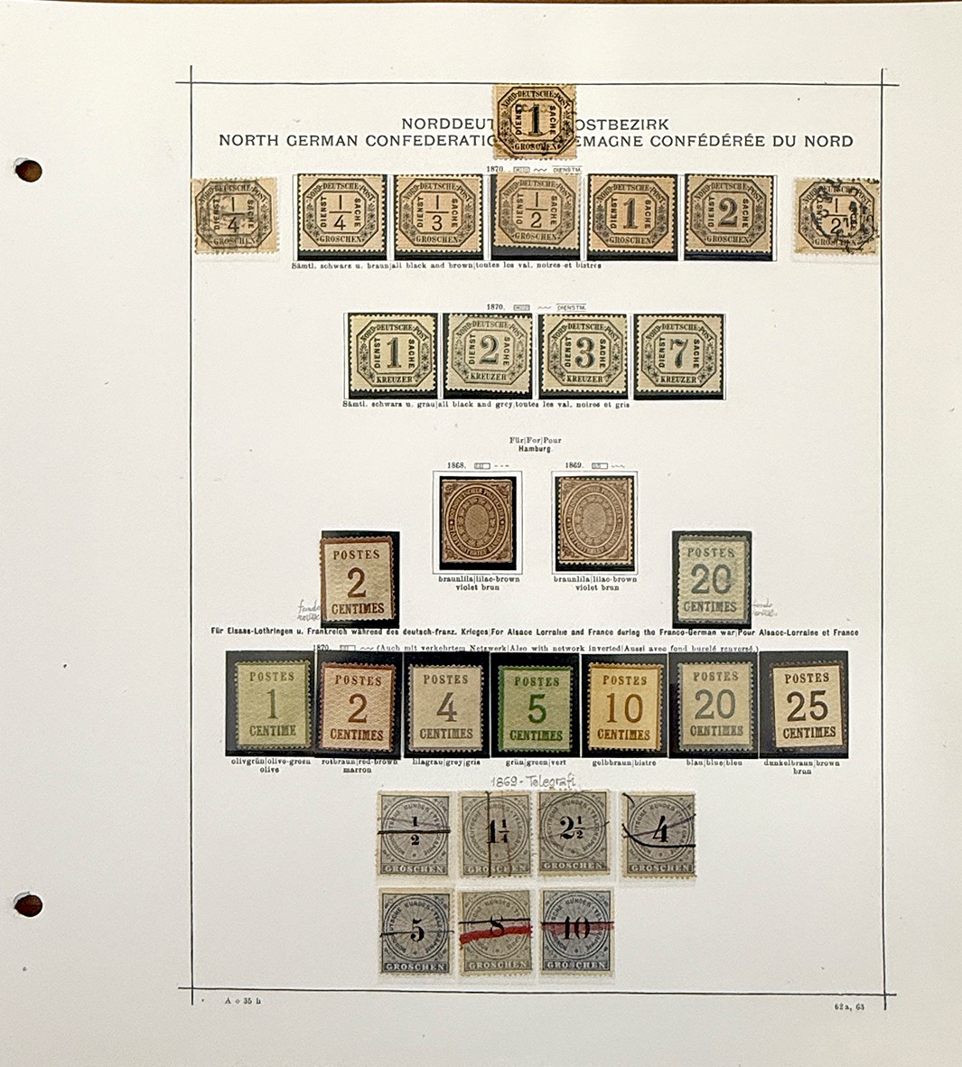 Collezione di francobolli tedeschi antichi, 1849-1912, nuovi e usati
