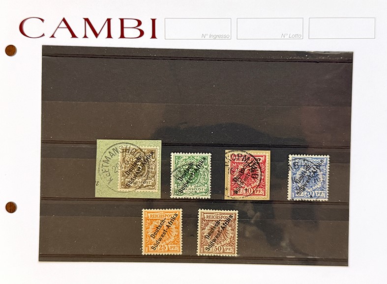 Collezione di francobolli, 1850/1920 - Insieme di cartonicini con esemplari nuovi e usati