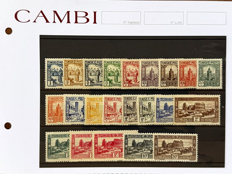 Collezione di francobolli, 1850/1920 - Insieme di cartonicini con esemplari nuovi e usati