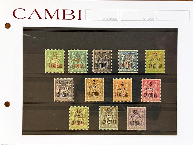 Collezione di francobolli, 1850/1920 - Insieme di cartonicini con esemplari nuovi e usati