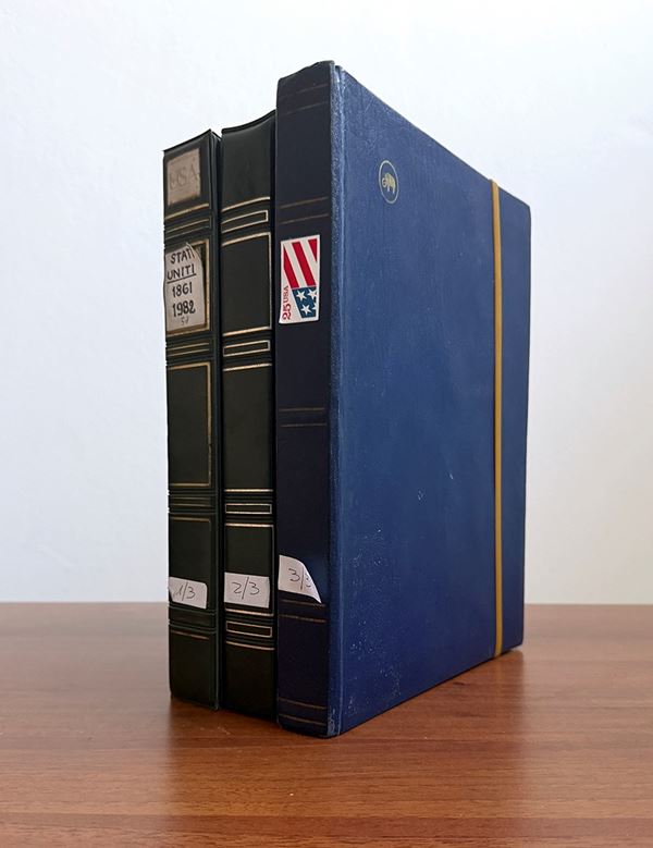 STATI UNITI D'AMERICA 1870/1991 - Collezione di francobolli nuovi ed usati del periodo, in due album. Unito un classificatore con esemplari del periodo ripetuti.