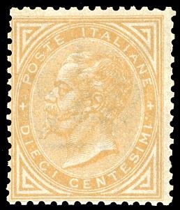 1863 - 10 cent. De La Rue, tiratura di Londra (L17), nuovo, gomma originale integra, perfetto. Fiecchi, cert. Diena.