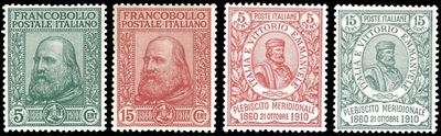 Garibaldi, Serie Completa (87/90), Francobolli Nuovi con Gomma Integrale, 1910