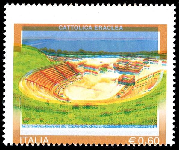 2007 - 0,60 € Propaganda Turistica, senza la stampa del nero (2962a), colori fuori registro, nuovo, gomma originale integra, perfetto. Cert. Diena.