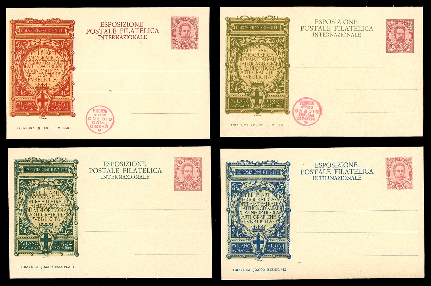 Regno d'Italia, Insieme di cartoline postali 1890/1900