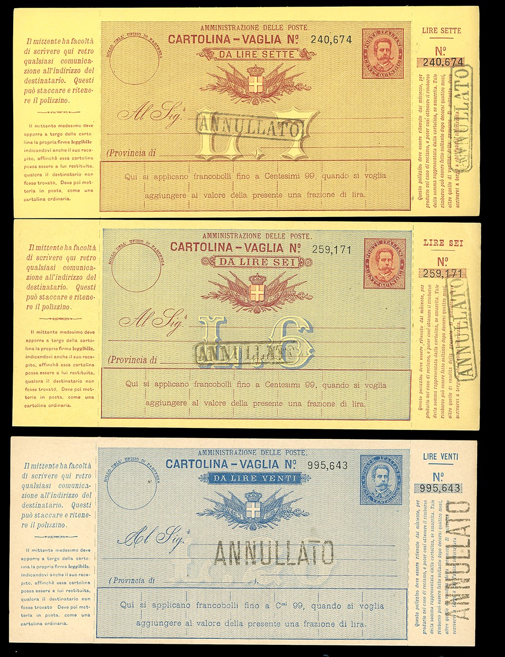 Regno d'Italia, Insieme di cartoline postali 1890/1900