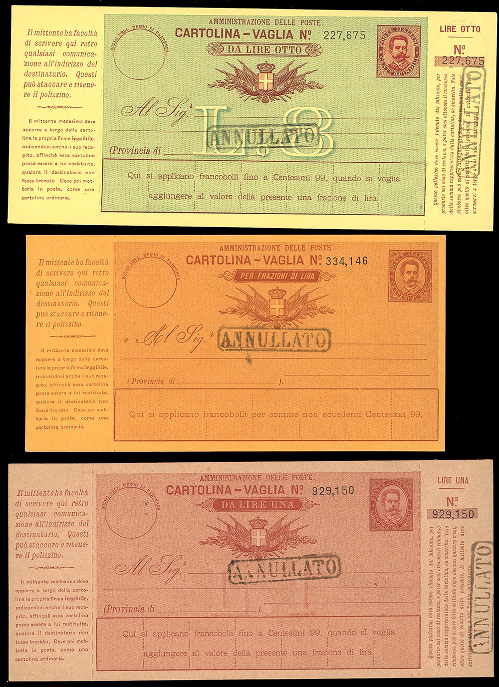 Regno d'Italia, Insieme di cartoline postali 1890/1900