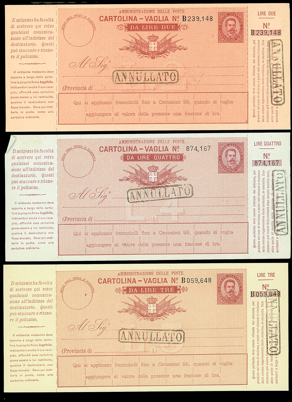 Regno d'Italia, Insieme di cartoline postali 1890/1900