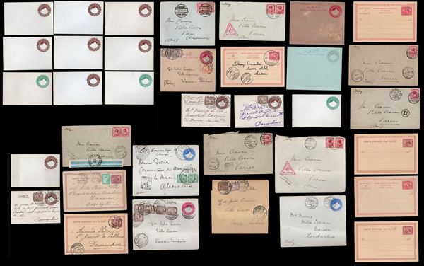 EGITTO 1890/1940 - Piccolo insieme di interi postali nuovi e di buste affrancate con emissioni del periodo, Interessante, merita esame.