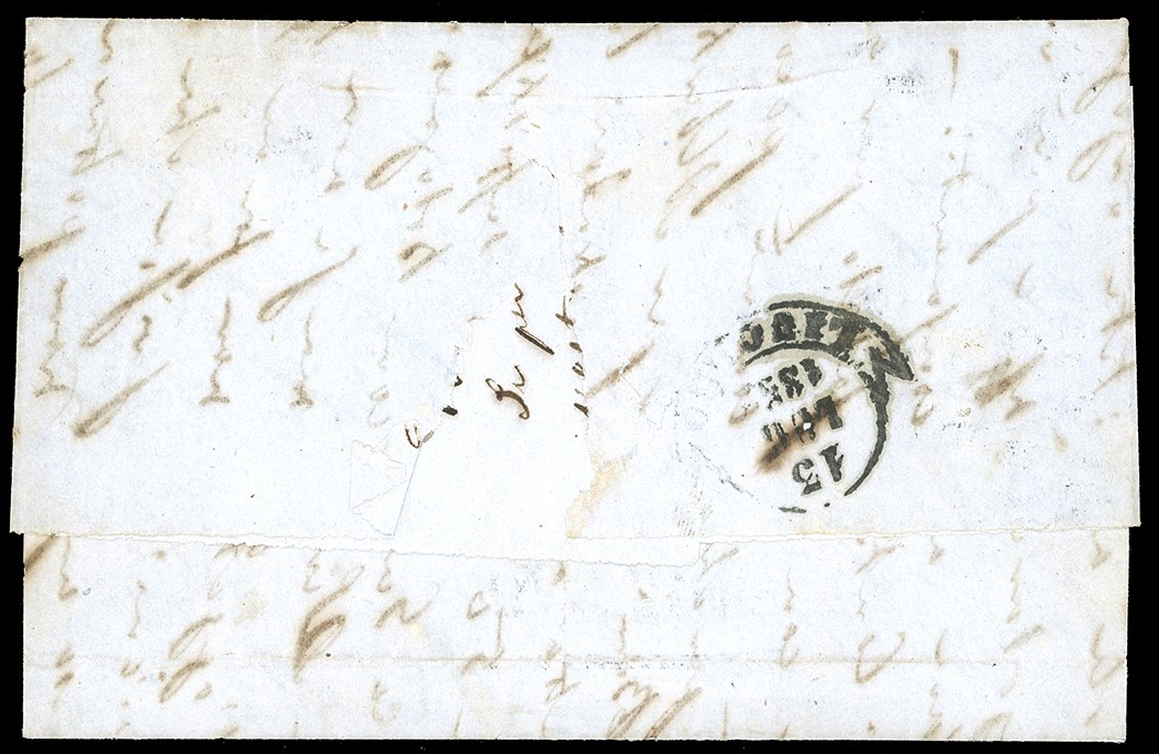 Francobollo, 8 baj bianco, Ferrara, 12 luglio 1859, su lettera con indirizzo parzialmente restaur...