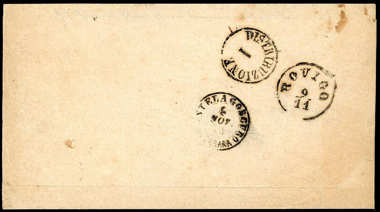 De La Rue, 2 centesimi, tiratura di Londra (L15), circolare del 9 novembre 1864