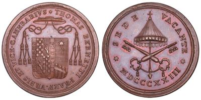 Tommaso Bernetti, Medaglia in bronzo commemorativa della Sede Vacante del 1823