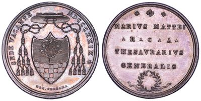 Monsignore Mario Mattei, Medaglia in argento dello Stato Pontificio (1830-1831)