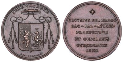 Monsignore Luigi del Drago, Medaglia in bronzo del Conclave 1830-1831