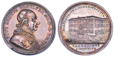 PIO VI (Giannangelo Braschi), Medaglia annuale in argento 1797/A XIX, Ospizio dei trovatelli a Ca...