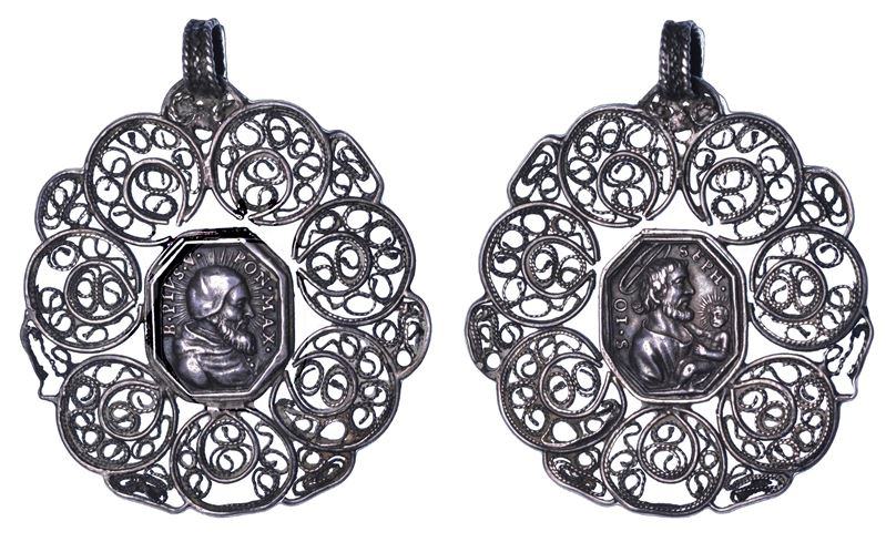 STATO PONTIFICIO. PIO V (Antonio Ghislieri), 1566-1572. Medaglia devozionale in argento.  - Asta Numismatica - Cambi Casa d'Aste