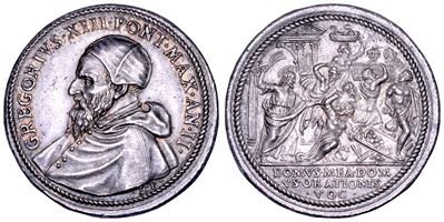 Gregorio XIII, Medaglia in argento commemorativa della Riforma del Clero Cattolico
