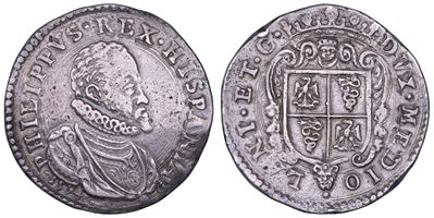Filippo II d'Asburgo, Scudo d'argento 1594