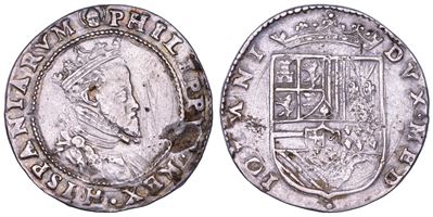 Filippo II d'Austria, Mezzo scudo d'argento, Milano, 1554-1598