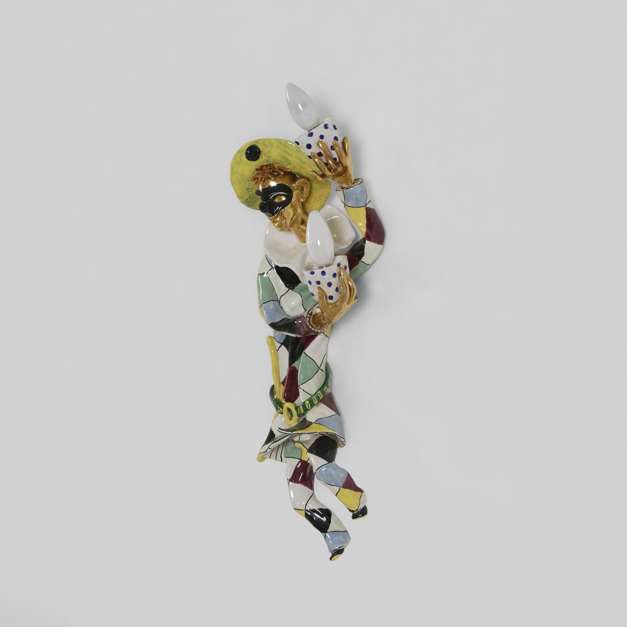 Otello Rosa - Lampada da parete in ceramica smaltata e dorata