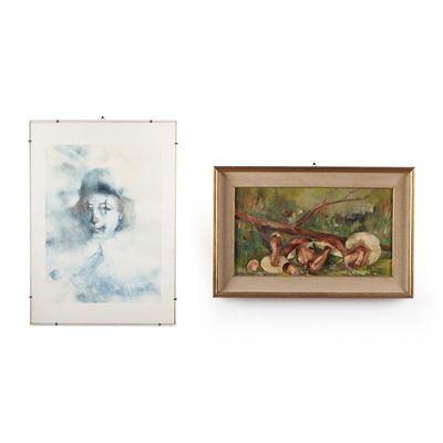 Lotto di due dipinti, cm 70 x 45 e cm 68 x 48,5